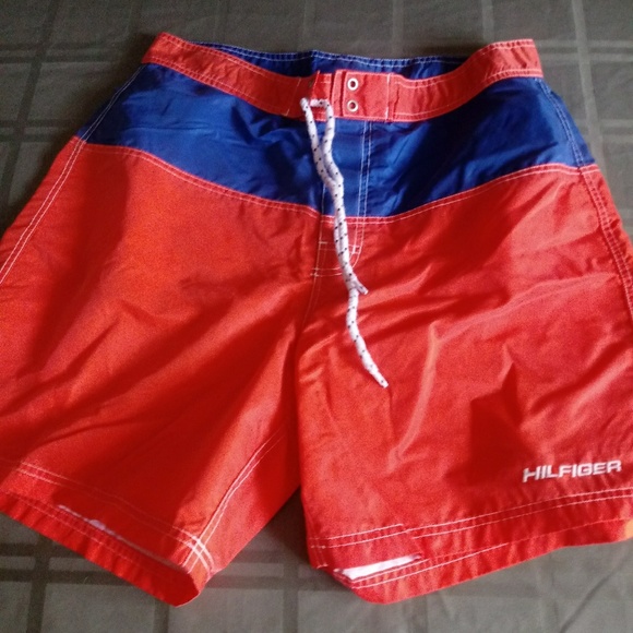 Vintage Tommy Hilfiger 90's Swim Trunks Sz M - Picture 2 of 7